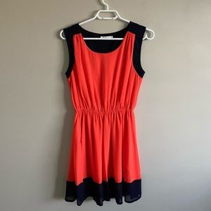 Katie Orange and Navy Summer Dress - size small